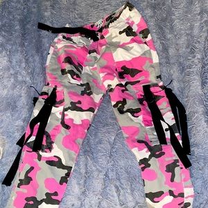 Pink cargo pants